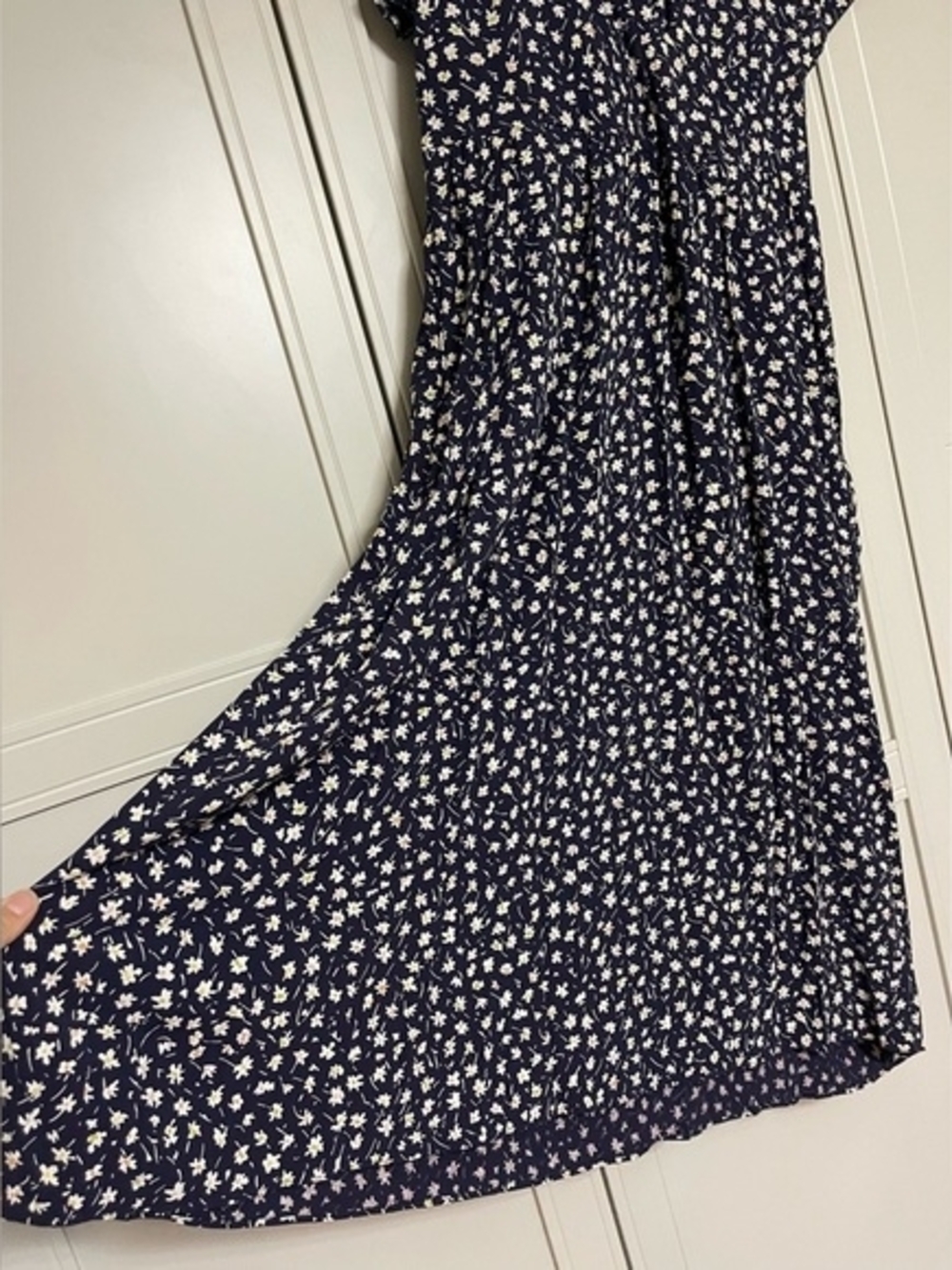 Navy Blue Floral Maxi Dress - Picture 5 of 6